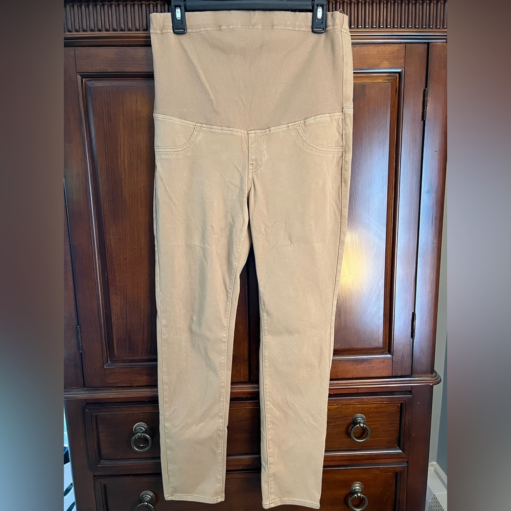 Maternity jeans leggings Tan size large
